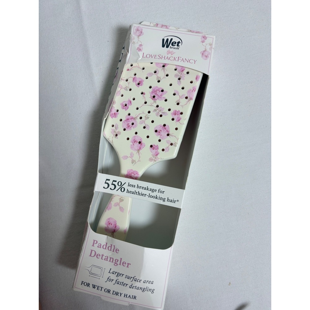 Wet Brush LoveShackFancy Paddle Detangler Pink Floral NEW Limited Edition Rose
